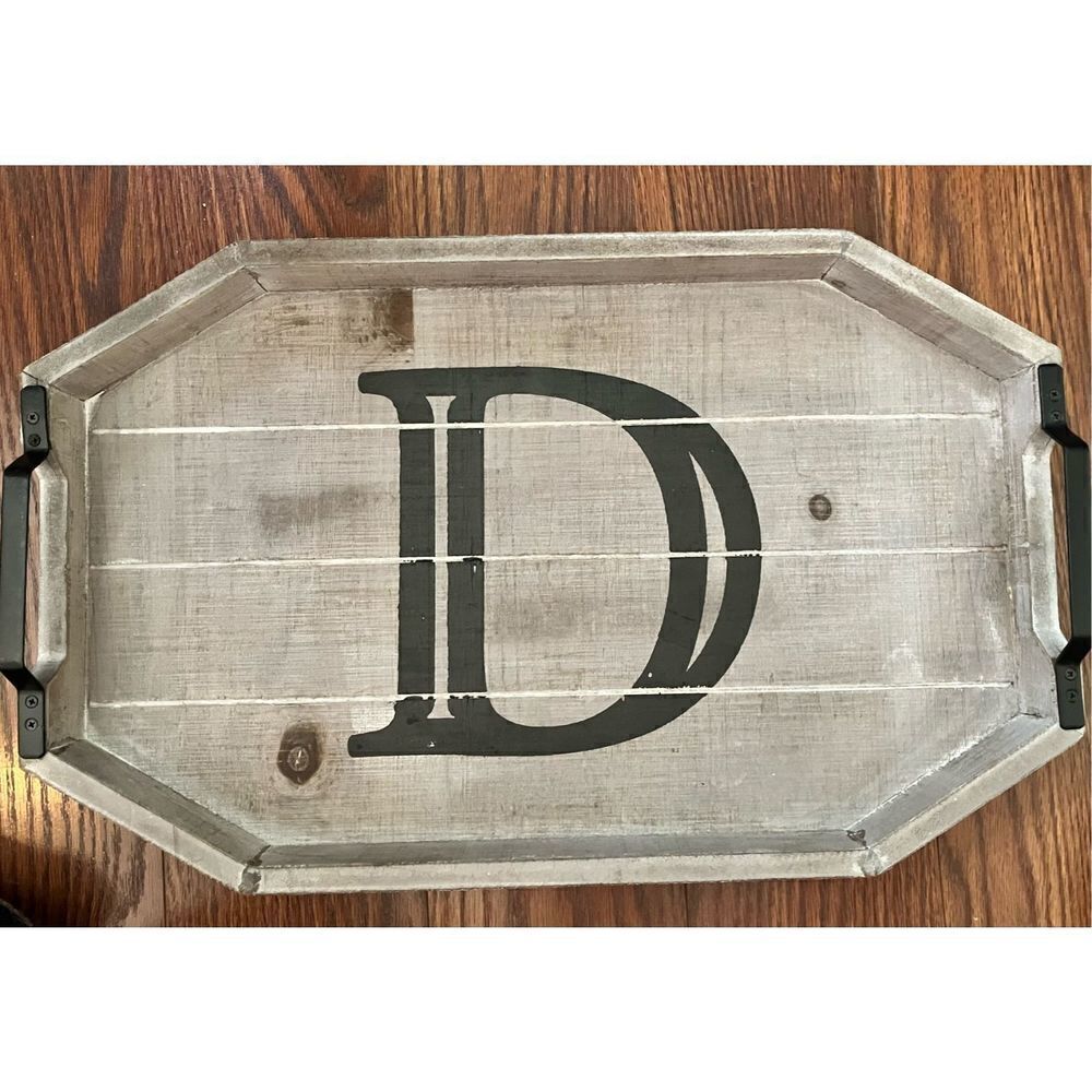 Wooden Initialed Lettering Serving Tray or Home Decor